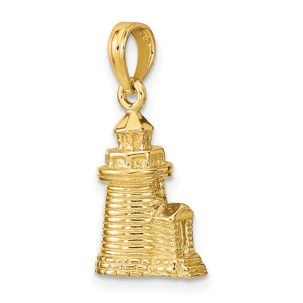 14K Gelbgold 3-D-Charm „Brant Point Lighthouse, Nantucket Harbor, MA“