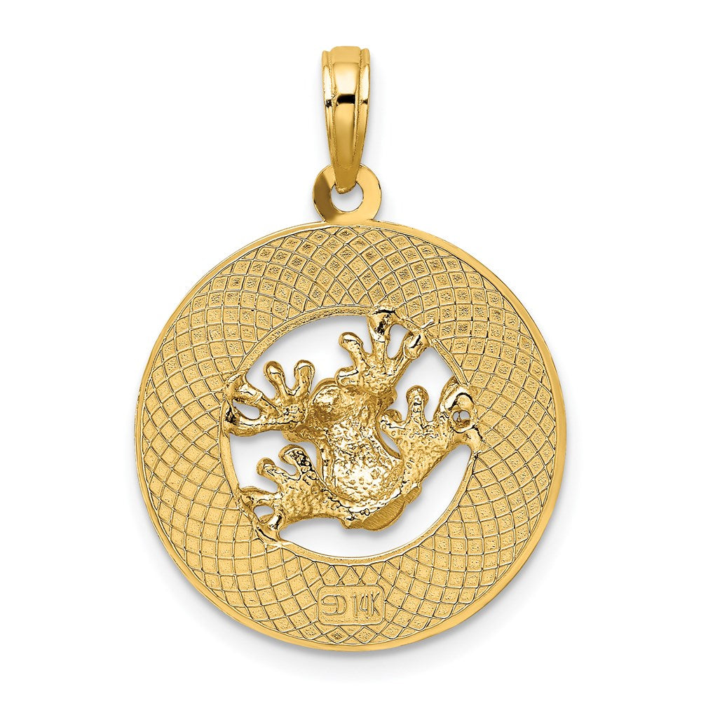 14K Gelbgold SARASOTA Charm mit Frosch-Kreis-Anhänger