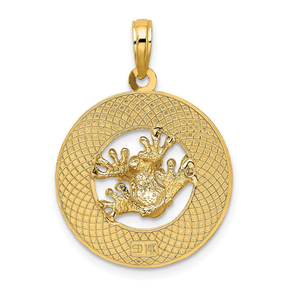 14K Gelbgold SARASOTA Charm mit Frosch-Kreis-Anhänger