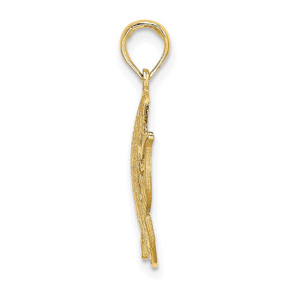 14K Gelbgold Polierter Fisch-Charm mit Ausschnitt