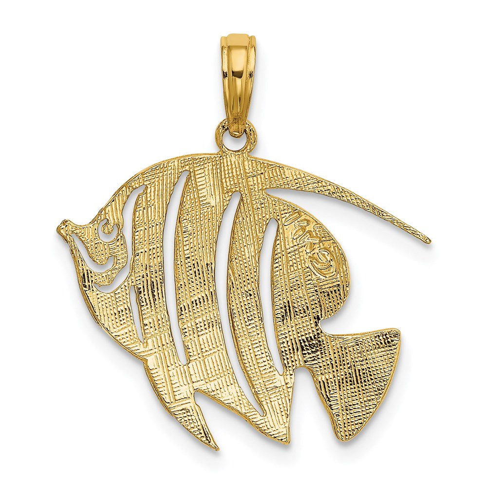 14K Gelbgold Polierter Fisch-Charm mit Ausschnitt