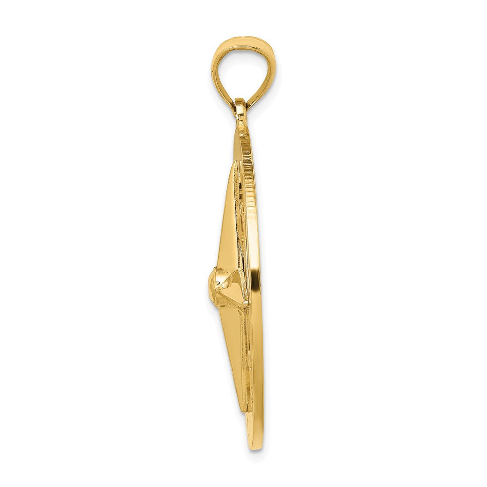 14K Gelbgold Nautischer Kompass-Charm