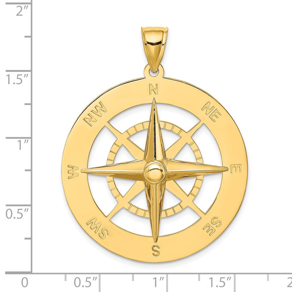 14K Gelbgold Nautischer Kompass-Charm