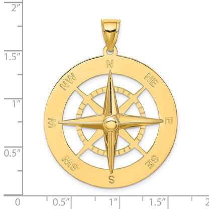 14K Gelbgold Nautischer Kompass-Charm