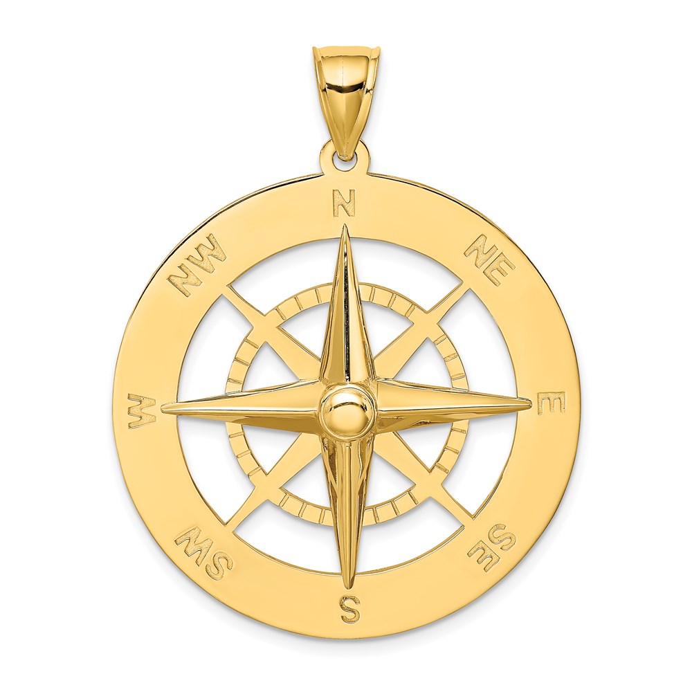 14K Gelbgold Nautischer Kompass-Charm