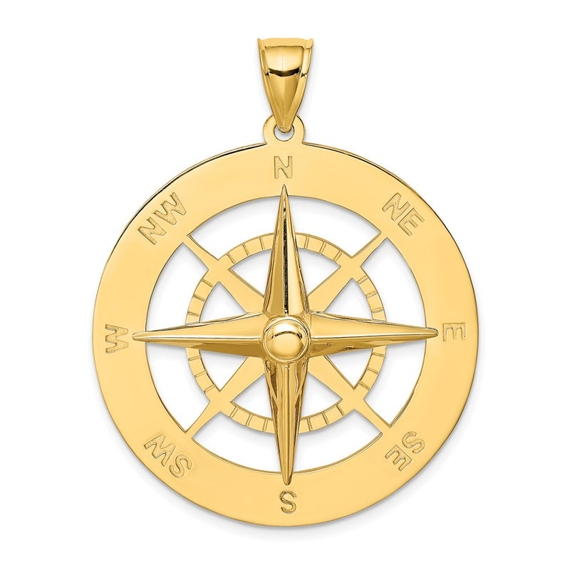 14K Gelbgold Nautischer Kompass-Charm