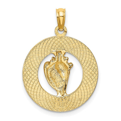 14K Gelbgold Charm "Turks and Caicos" mit Muschelkreis