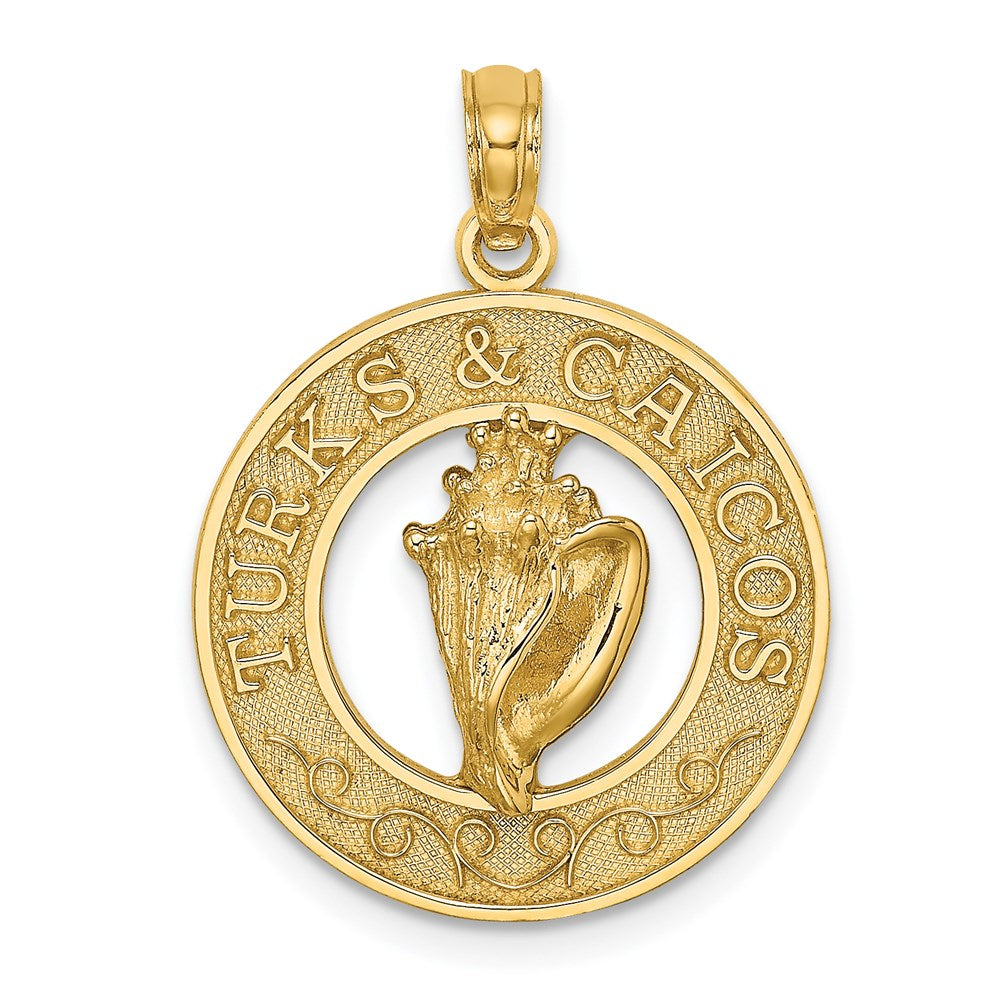 14K Gelbgold Charm "Turks and Caicos" mit Muschelkreis