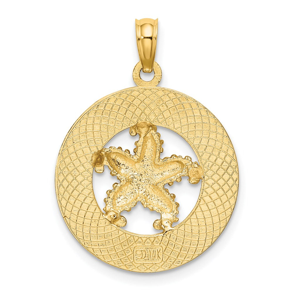 14K Gelbgold TURKS AND CAICOS Charm mit Seestern-Kreis