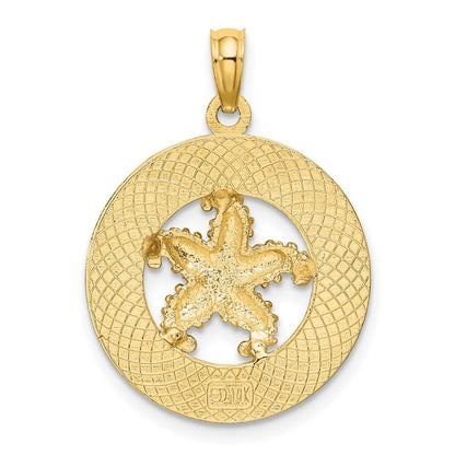 14K Gelbgold TURKS AND CAICOS Charm mit Seestern-Kreis