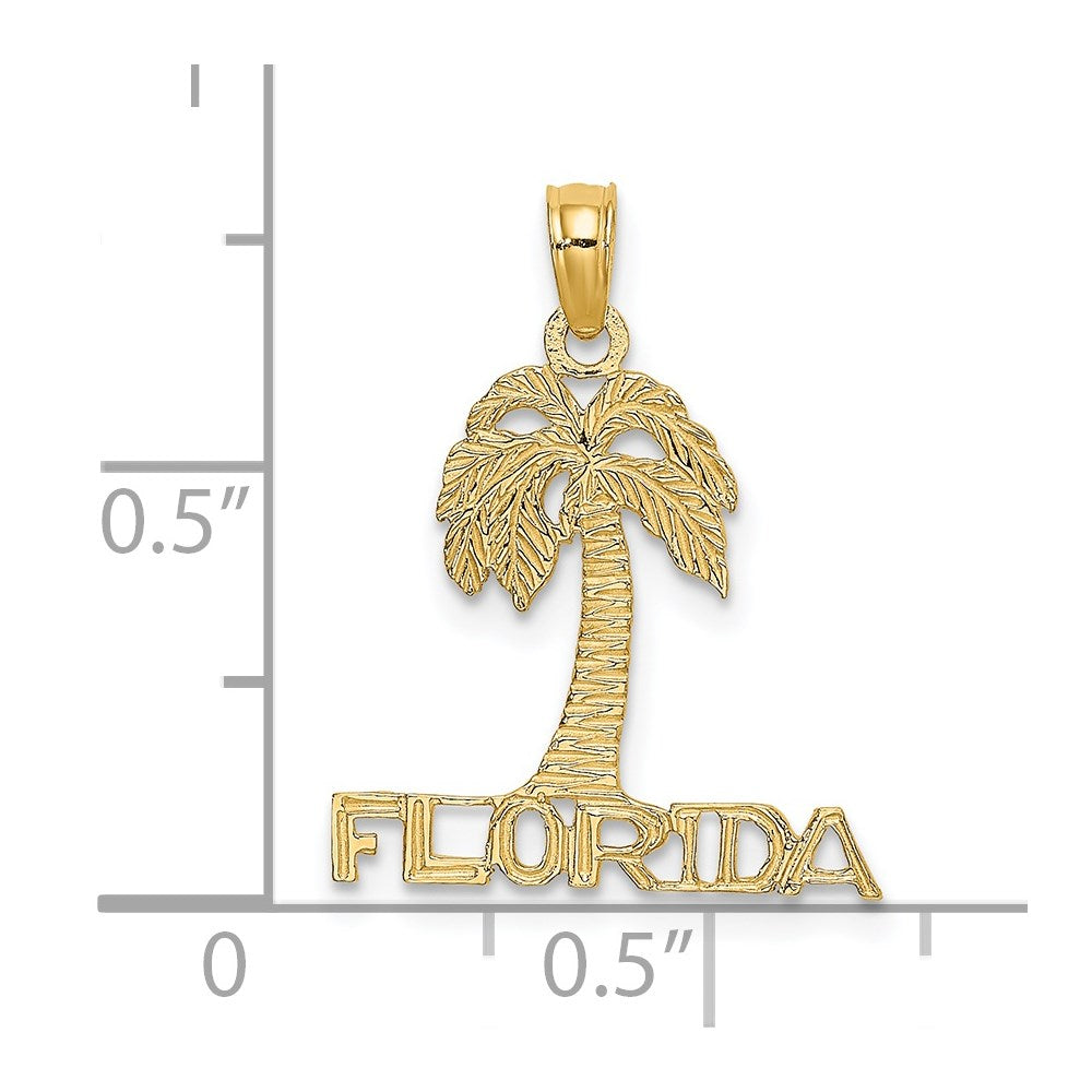 14K Gelbgold Florida Palme Baum Charm