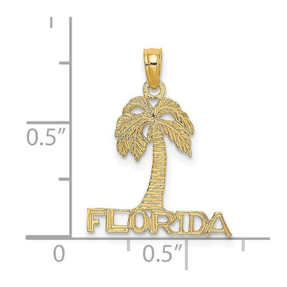 14K Gelbgold Florida Palme Baum Charm