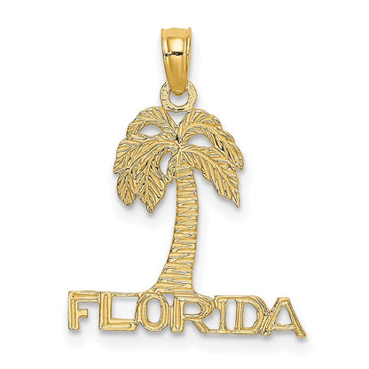 14K Gelbgold Florida Palme Baum Charm