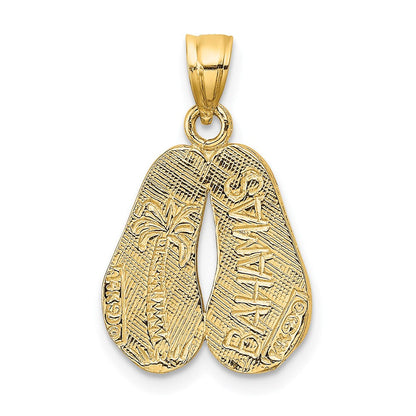 14K Gelbgold BAHAMAS Doppel-Sandalen-Charm