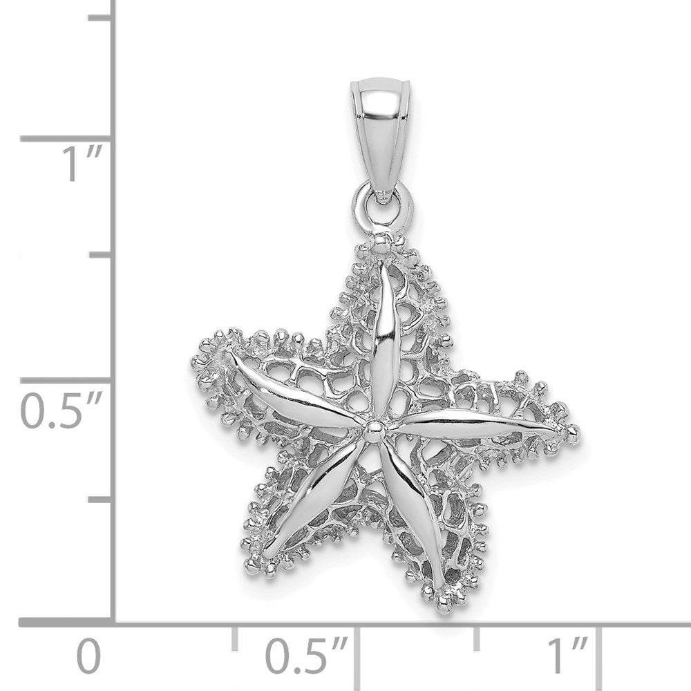 14K Weißgold Seestern-Filigran-Charm