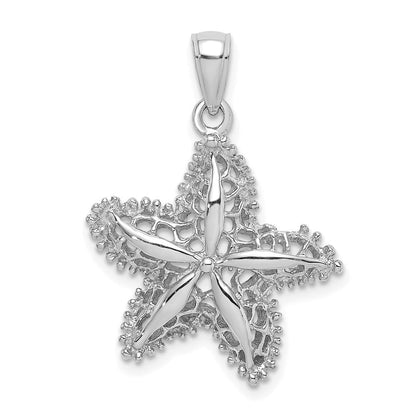14K Weißgold Seestern-Filigran-Charm