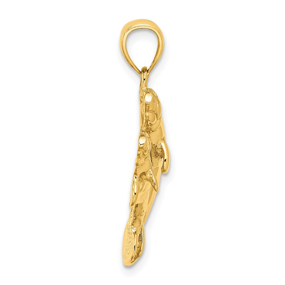 14K Gelbgold 2-D/Poliert Zwei Manatis Charm