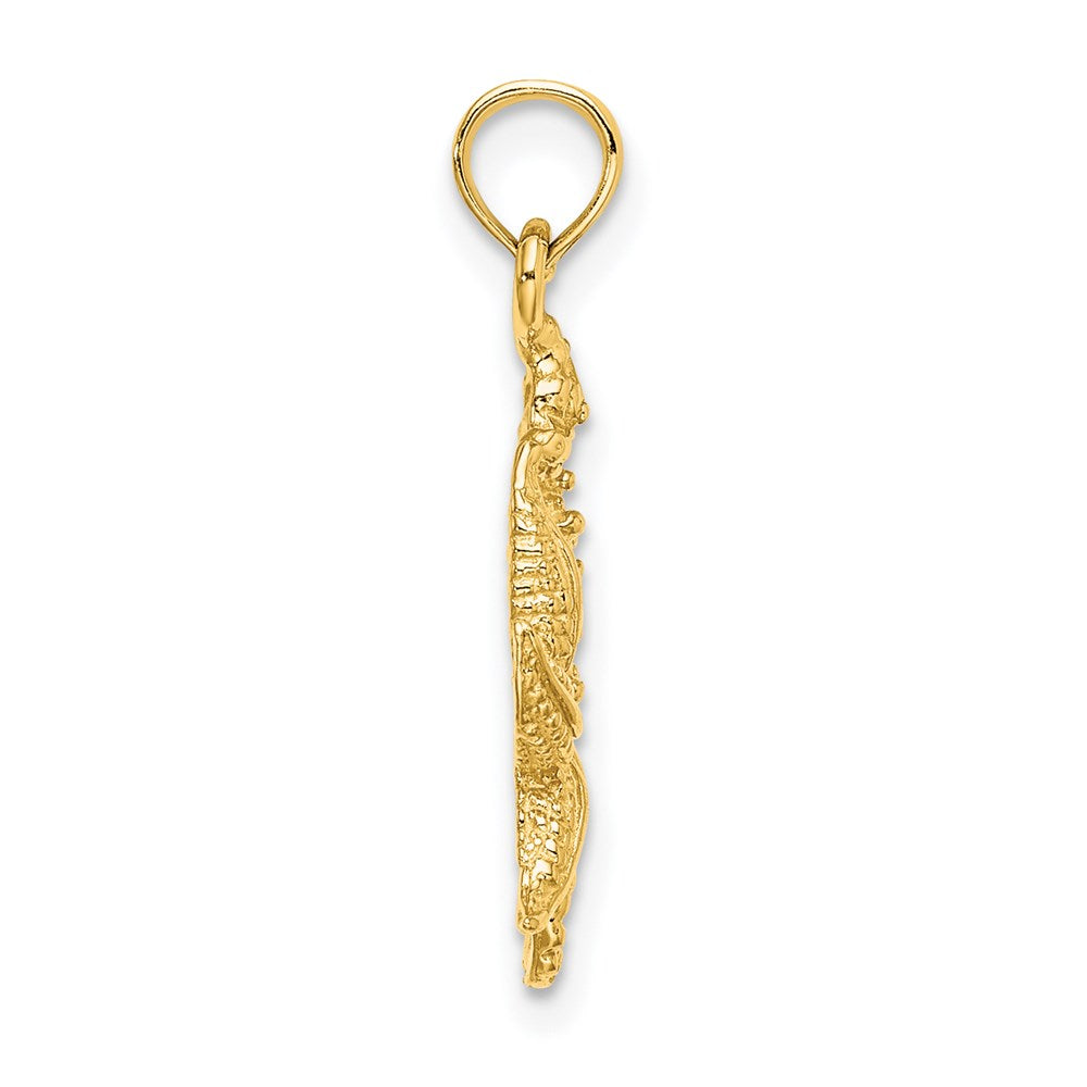 14K Gelbgold Seestern und Seepferdchen Charm