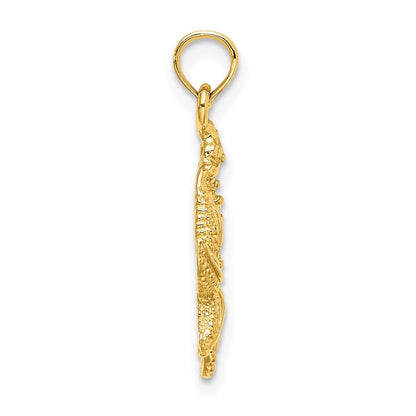 14K Gelbgold Seestern und Seepferdchen Charm