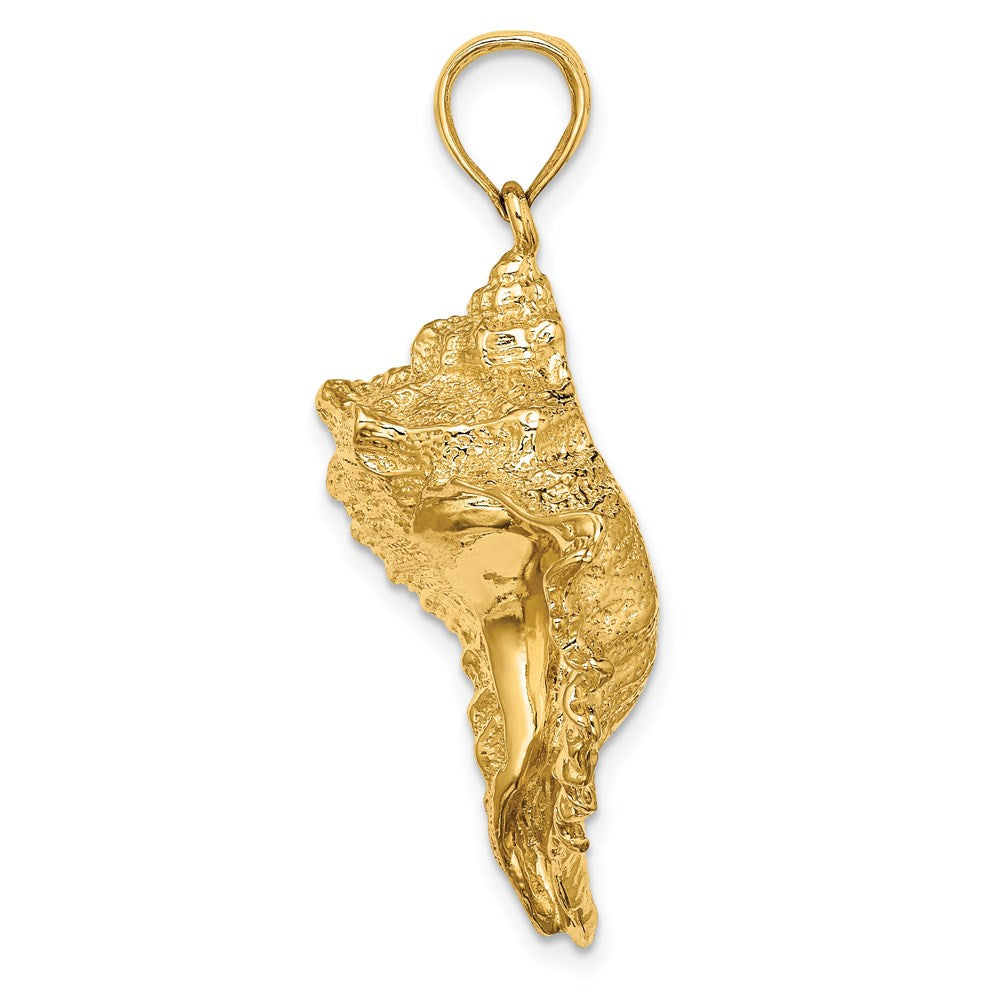 14K Gelbgold Charm Muschel-Design 2-D strukturiert