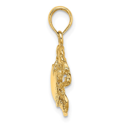 14K Gelbgold Krabben-Charm