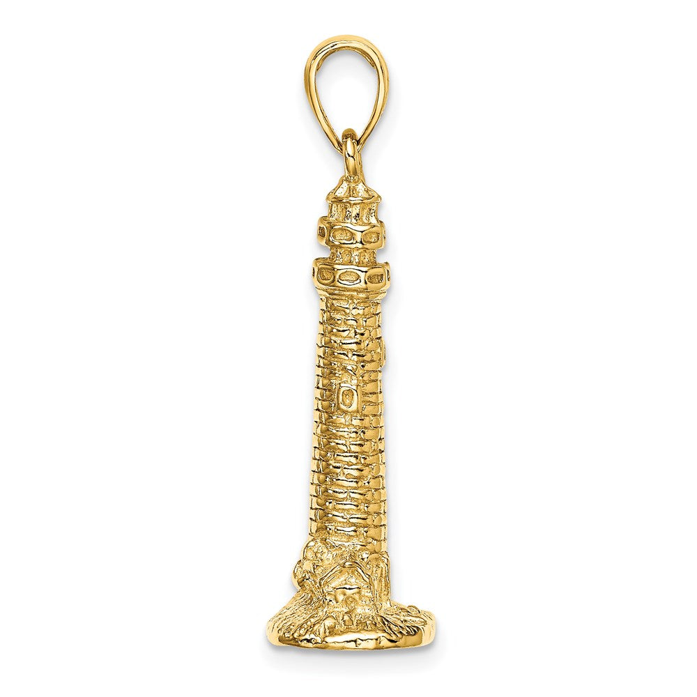 14K Gelbgold 3D-Leuchtturm-Charm „Cape May, NJ