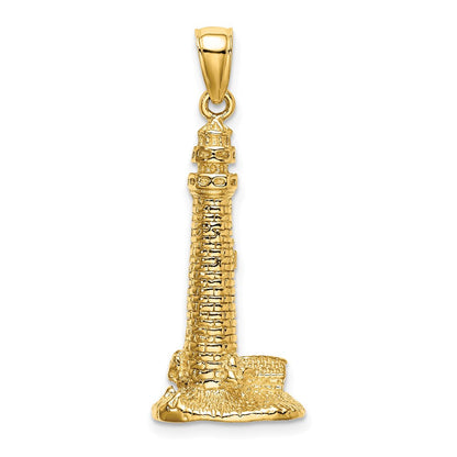 14K Gelbgold 3D-Leuchtturm-Charm „Cape May, NJ