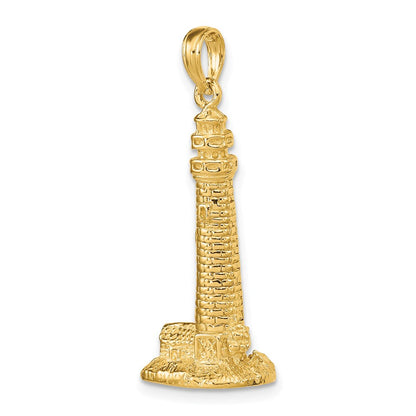 14K Gelbgold 3D-Leuchtturm-Charm „Cape May, NJ