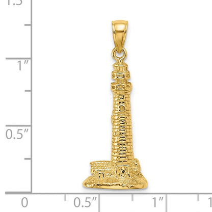 14K Gelbgold 3D-Leuchtturm-Charm „Cape May, NJ
