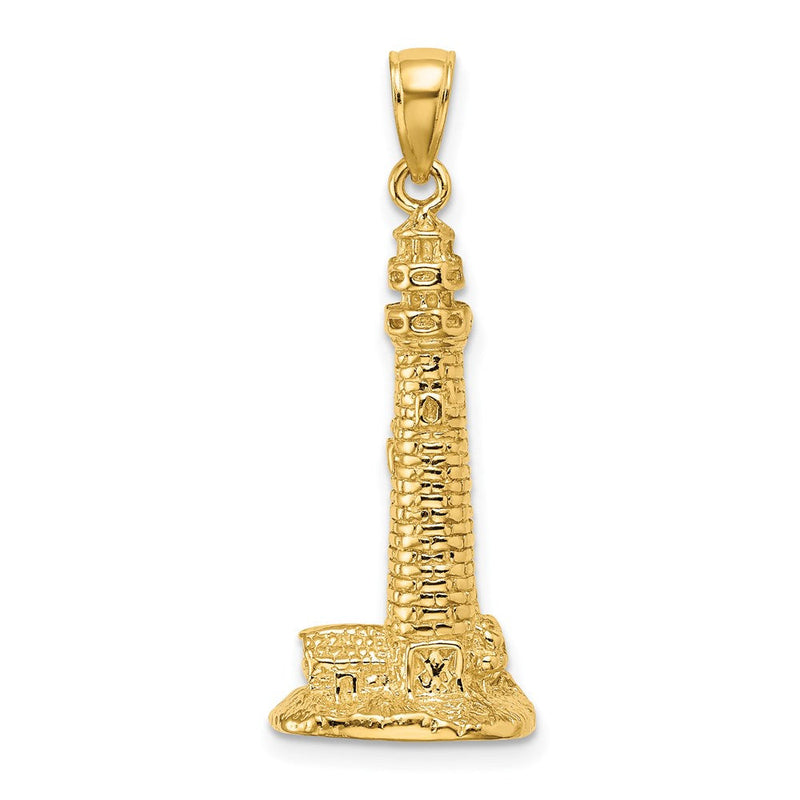 14K Gelbgold 3D-Leuchtturm-Charm „Cape May, NJ