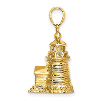 14K Gelbgold 3-D Brant Point Leuchtturm Nantucket Harbor MA Charm