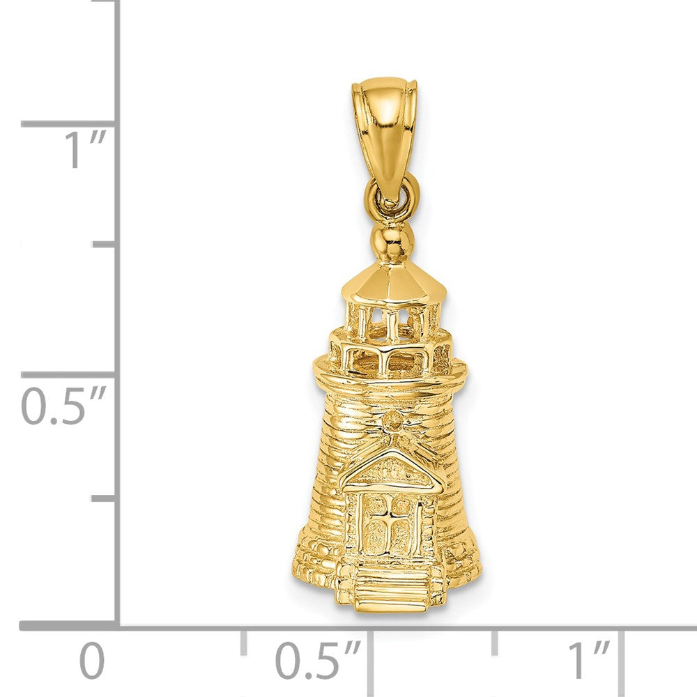 14K Gelbgold 3-D Brant Point Leuchtturm Nantucket Harbor MA Charm