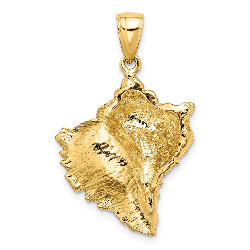 14K Gelbgold Charm Muschel strukturiert