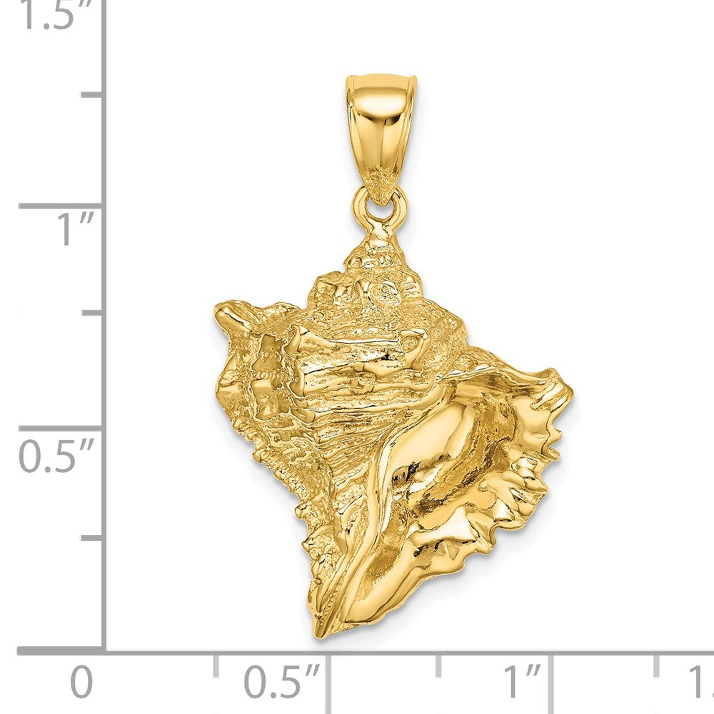 14K Gelbgold Charm Muschel strukturiert
