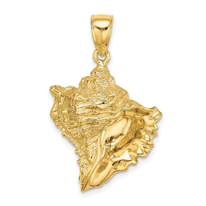 14K Gelbgold Charm Muschel strukturiert