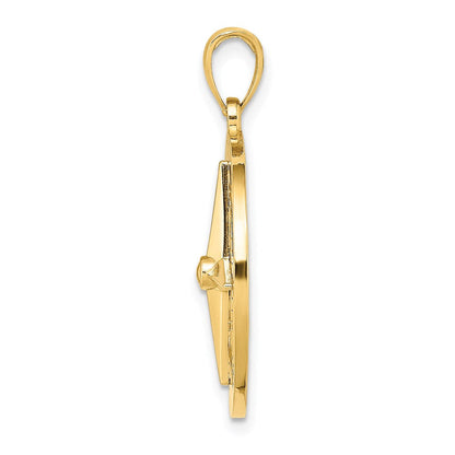14K Gelbgold Kompass-Charm (nautisches Design)