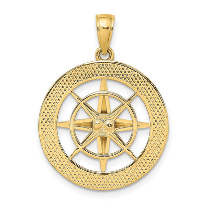 14K Gelbgold Kompass-Charm (nautisches Design)
