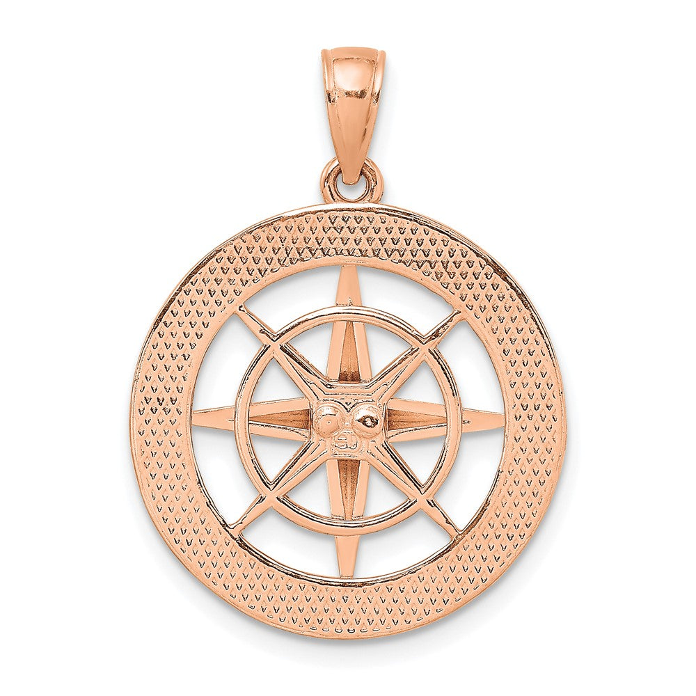 585 Roségold Nautischer-Kompass-Anhänger