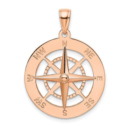 585 Roségold Nautischer-Kompass-Anhänger