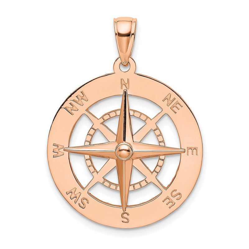 585 Roségold Nautischer-Kompass-Anhänger