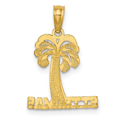 14K Gelbgold St. Thomas Under Palme Baum Charm