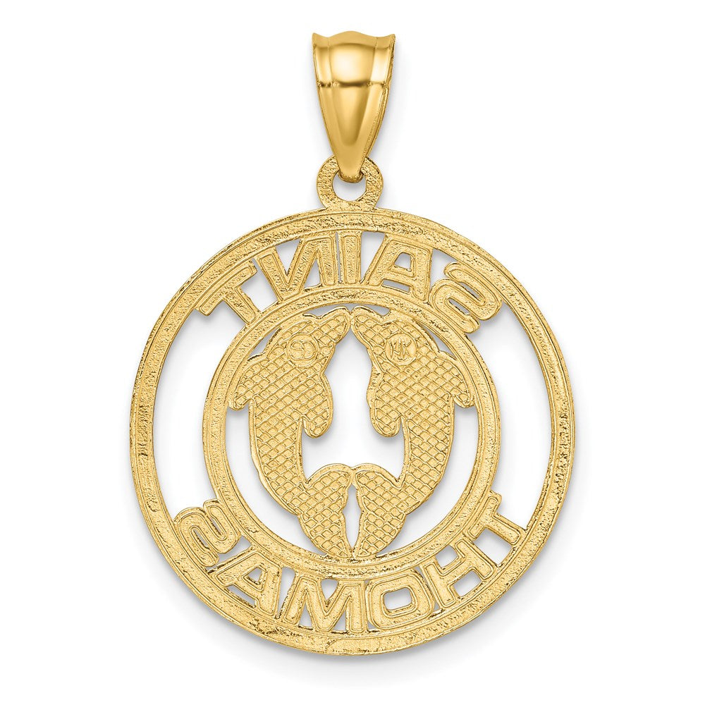 14K Gelbgold Charm SAINT THOMAS mit Delfinen