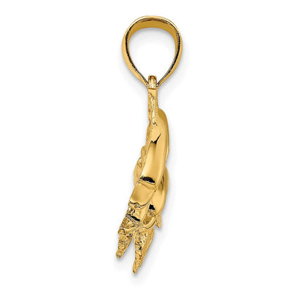 14K Gelbgold Charm "Vier schwimmende Delfine" poliert