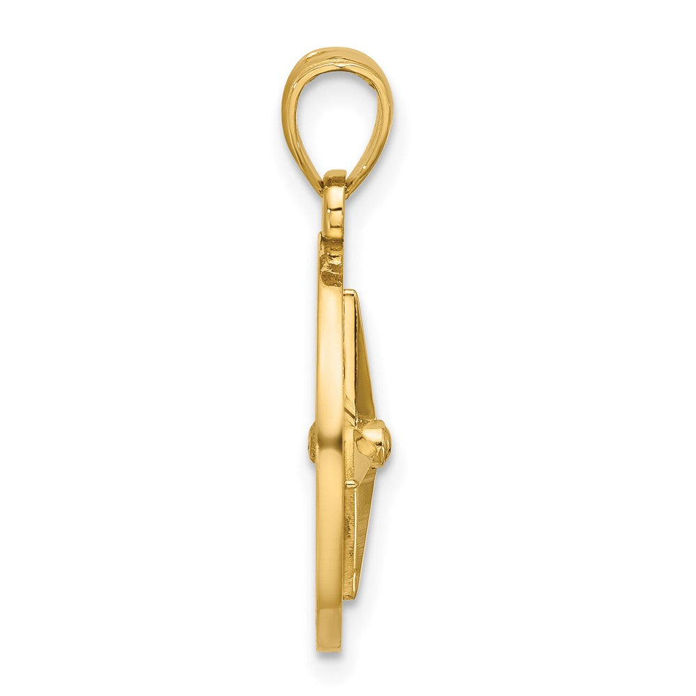 14K Gelbgold Nautischer Kompass Charm