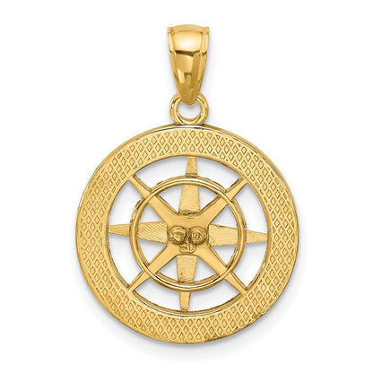 14K Gelbgold Nautischer Kompass Charm