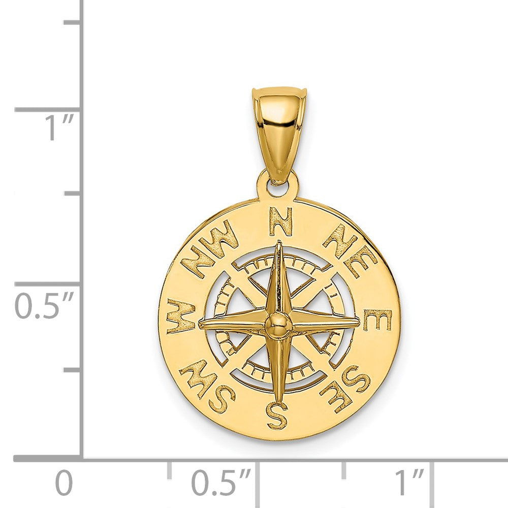 14K Gelbgold Nautischer Kompass Charm
