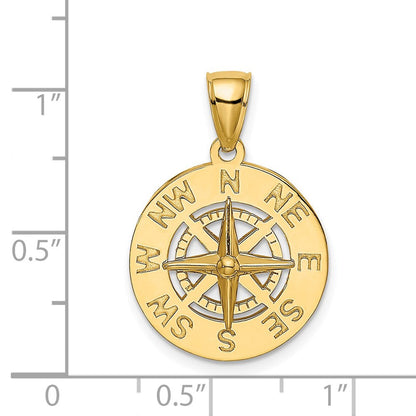14K Gelbgold Nautischer Kompass Charm