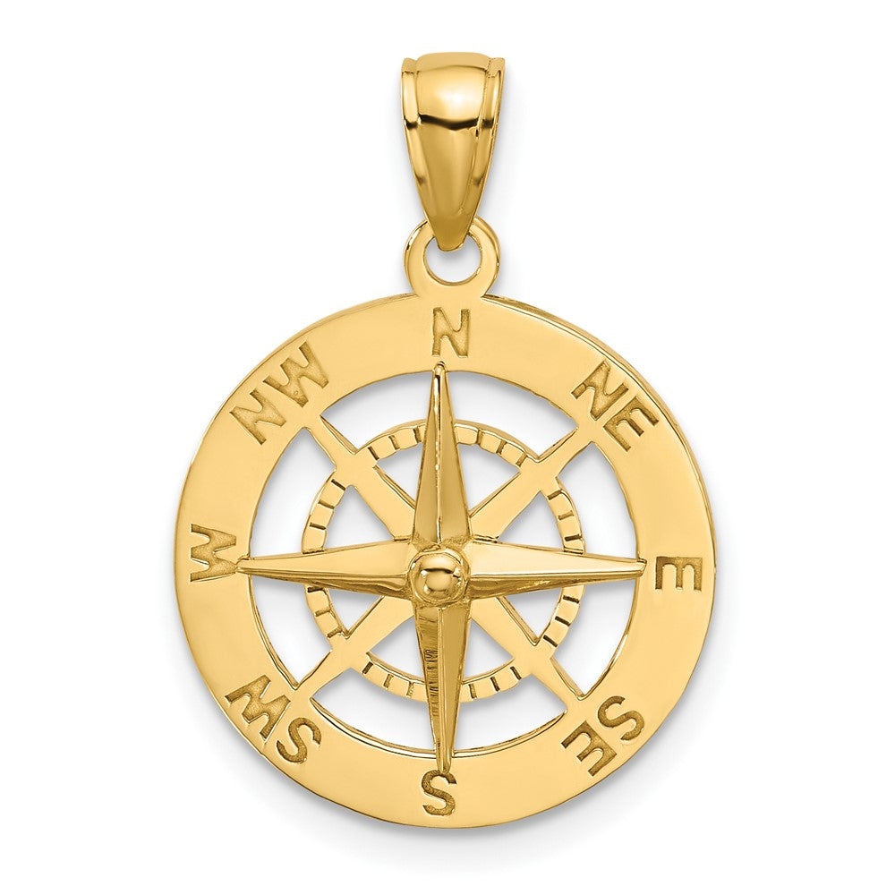 14K Gelbgold Nautischer Kompass Charm