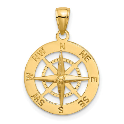 14K Gelbgold Nautischer Kompass Charm