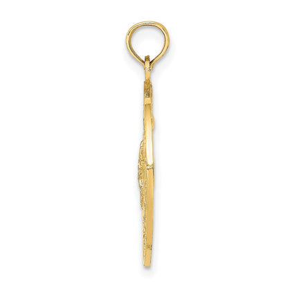 14K Gelbgold MYRTLE BEACH Charm mit Sanddollar-Kreis